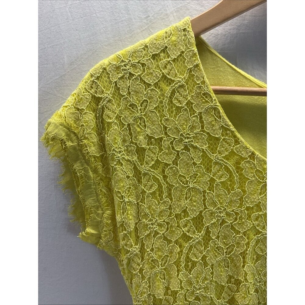 Diane Von Furstenberg Wanda Yellow Lace Zip Back Mini Dress Limoncello‎ Size 8 - Picture 4 of 13